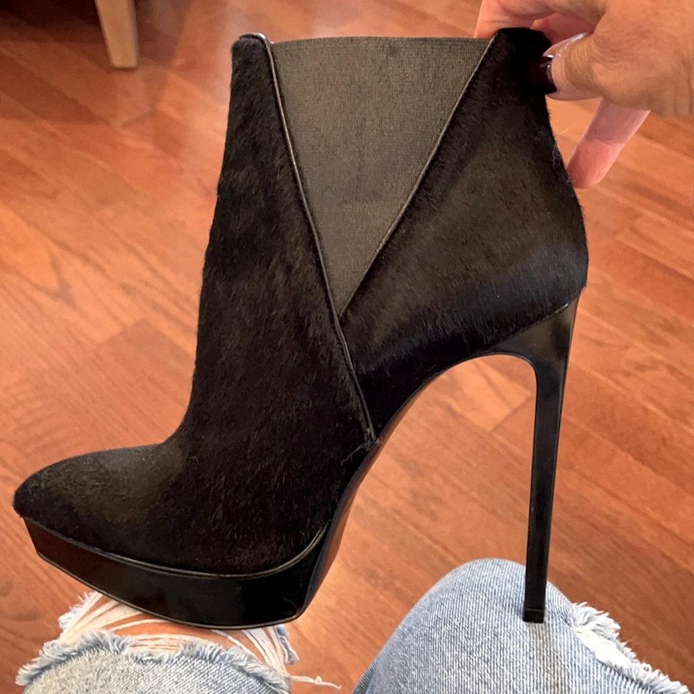 YSL brand new black pony hair boots no box